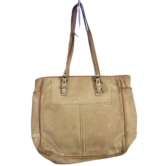 CoachBagsGallery Lunch Leather Tote Tan Handbag Gold...